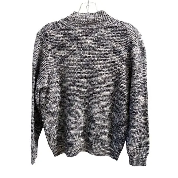 Drapes & Damons Quarter Zip Pullover Sweater Sz Mp Petite Blue White Knit Comfy - Picture 8 of 9